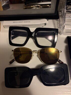Glasses lot sunglasses blue light glasses black and brown no perscription OS